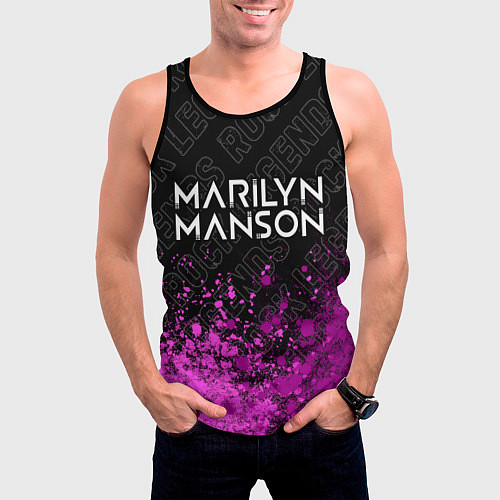 Мужская майка без рукавов Marilyn Manson Rock Legends / 3D-Черный – фото 3