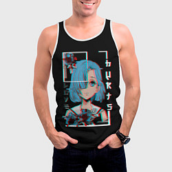 Майка-безрукавка мужская Love Anime Girl Flowers, цвет: 3D-белый — фото 2