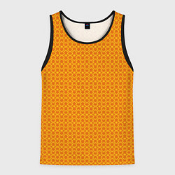 Майка-безрукавка мужская Оранжевые классические узоры, цвет: 3D-черный