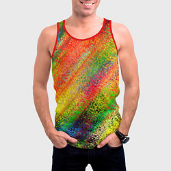Майка-безрукавка мужская Rainbow inclusions, цвет: 3D-красный — фото 2