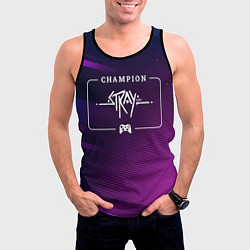 Майка-безрукавка мужская Stray Gaming Champion: рамка с лого и джойстиком н, цвет: 3D-черный — фото 2