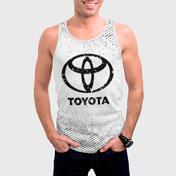 Майка-безрукавка мужская Toyota с потертостями на светлом фоне, цвет: 3D-белый — фото 2