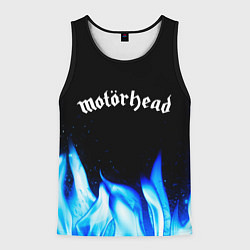 Майка-безрукавка мужская Motorhead blue fire, цвет: 3D-черный