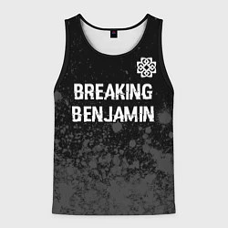 Майка-безрукавка мужская Breaking Benjamin glitch на темном фоне: символ св, цвет: 3D-черный