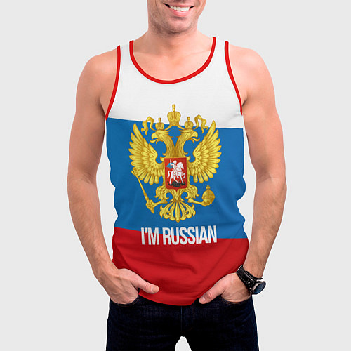 Мужская майка без рукавов Im Russian / 3D-Красный – фото 3