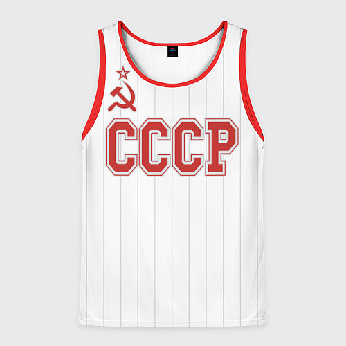 Мужская майка без рукавов СССР - Союз Советских Социалистических Республик / 3D-Красный – фото 1