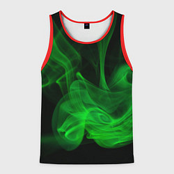 Майка-безрукавка мужская Зелёный абстрактный дым, цвет: 3D-красный