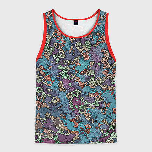 Мужская майка без рукавов Галлюциногенные узоры / 3D-Красный – фото 1