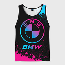 Майка-безрукавка мужская BMW - neon gradient, цвет: 3D-черный