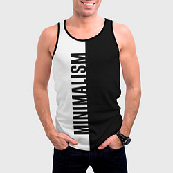 Майка-безрукавка мужская MINIMALISM - BLACK AND WHITE, цвет: 3D-черный — фото 2