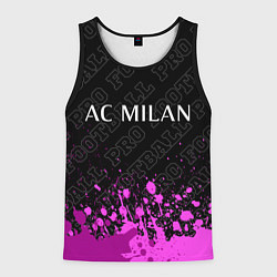 Майка-безрукавка мужская AC Milan pro football: символ сверху, цвет: 3D-черный