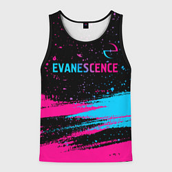 Майка-безрукавка мужская Evanescence - neon gradient: символ сверху, цвет: 3D-черный