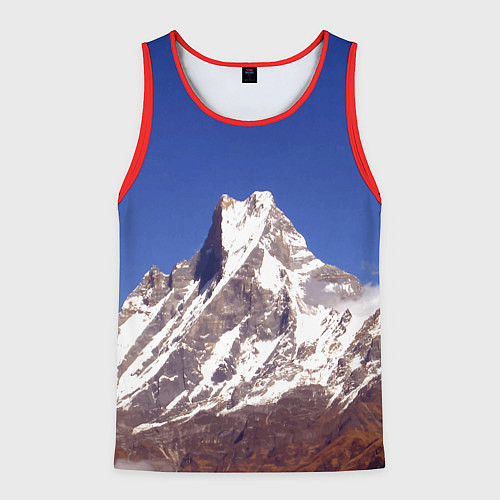 Мужская майка без рукавов Мачапучаре, священная гора - дом бога Шивы, закрыт / 3D-Красный – фото 1