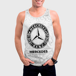 Майка-безрукавка мужская Mercedes с потертостями на светлом фоне, цвет: 3D-белый — фото 2