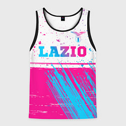 Майка-безрукавка мужская Lazio neon gradient style: символ сверху, цвет: 3D-черный