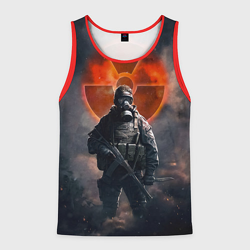Мужская майка без рукавов STALKER Боец Долга / 3D-Красный – фото 1