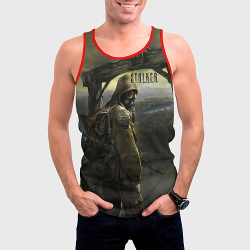 Мужская майка без рукавов STALKER Тень Чернобыля Постер / 3D-Красный – фото 3