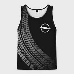 Майка-безрукавка мужская Opel tire tracks, цвет: 3D-черный