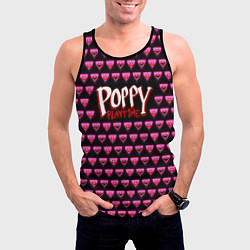 Майка-безрукавка мужская Poppy Playtime - Kissy Missy Pattern - Huggy Wuggy, цвет: 3D-черный — фото 2