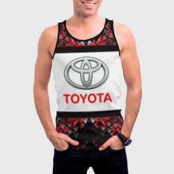 Майка-безрукавка мужская Toyota - абстракция - лого, цвет: 3D-черный — фото 2