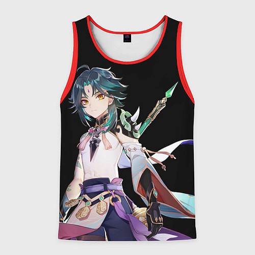 Мужская майка без рукавов Адепт Сяо - Минимализм / 3D-Красный – фото 1