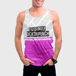 Майка-безрукавка мужская Five Finger Death Punch rock legends: символ сверх, цвет: 3D-белый — фото 2