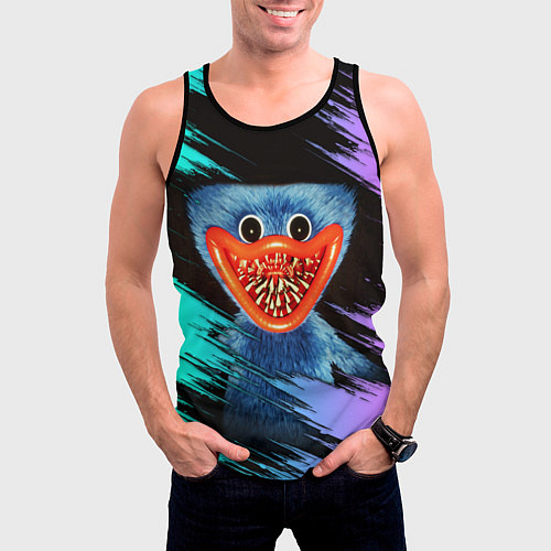 Мужская майка без рукавов Зубастый Хагги Вагги / 3D-Черный – фото 3