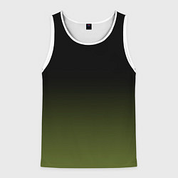 Майка-безрукавка мужская Черный и хвойный зеленый градиент, цвет: 3D-белый
