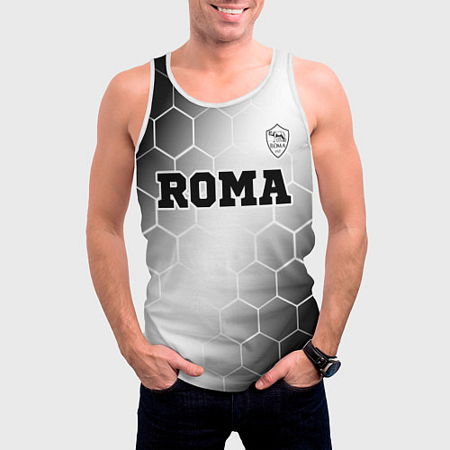 Мужская майка без рукавов Roma sport на светлом фоне: символ сверху / 3D-Белый – фото 3