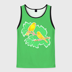 Майка-безрукавка мужская Певчие Канарейки, цвет: 3D-черный