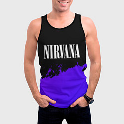 Майка-безрукавка мужская Nirvana purple grunge, цвет: 3D-черный — фото 2
