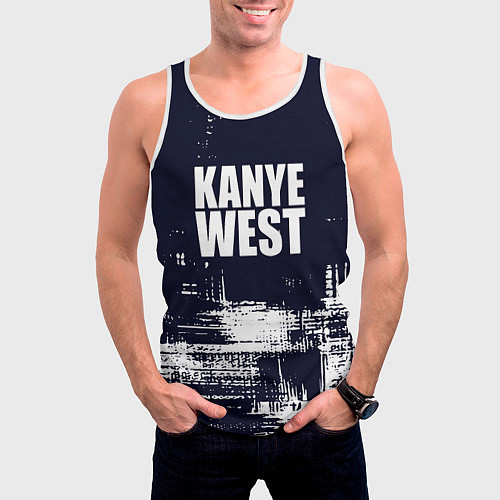 Мужская майка без рукавов Kanye west - краска / 3D-Белый – фото 3
