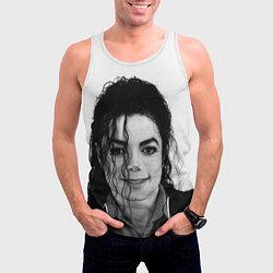 Майка-безрукавка мужская Майкл Джексон Фото, цвет: 3D-белый — фото 2