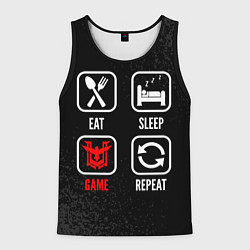 Майка-безрукавка мужская Eat, sleep, Free Fire, repeat, цвет: 3D-черный