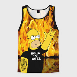 Майка-безрукавка мужская Homer Simpson - Rock n Roll!, цвет: 3D-черный