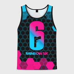 Майка-безрукавка мужская Rainbow Six - neon gradient, цвет: 3D-черный