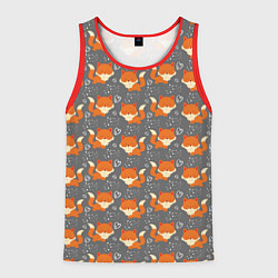 Майка-безрукавка мужская Веселые лисички, цвет: 3D-красный
