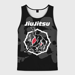 Майка-безрукавка мужская Jiu-jitsu throw logo, цвет: 3D-черный