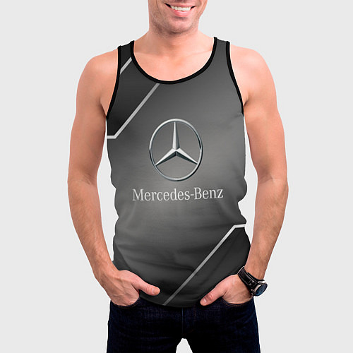 Мужская майка без рукавов Mercedes Карбон / 3D-Черный – фото 3