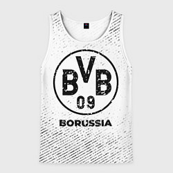 Майка-безрукавка мужская Borussia с потертостями на светлом фоне, цвет: 3D-белый
