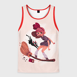 Майка-безрукавка мужская Кики на метле, цвет: 3D-красный