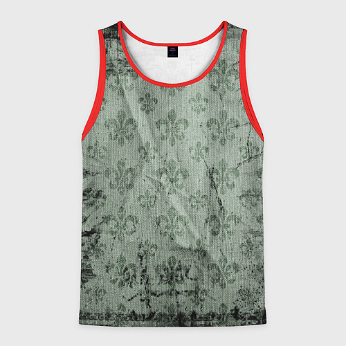 Мужская майка без рукавов Старая затёртая мешковина с принтом / 3D-Красный – фото 1