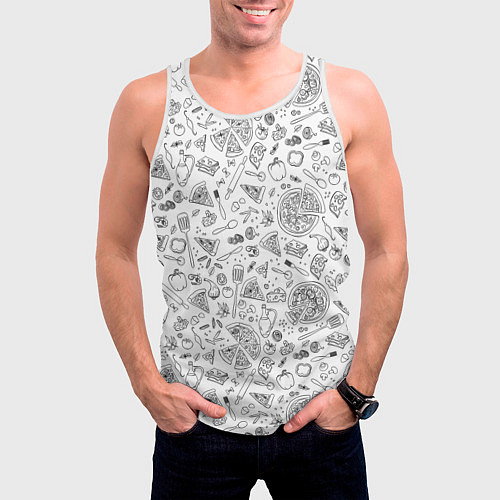 Мужская майка без рукавов КУЛИНАРНЫЙ УЗОР / 3D-Белый – фото 3