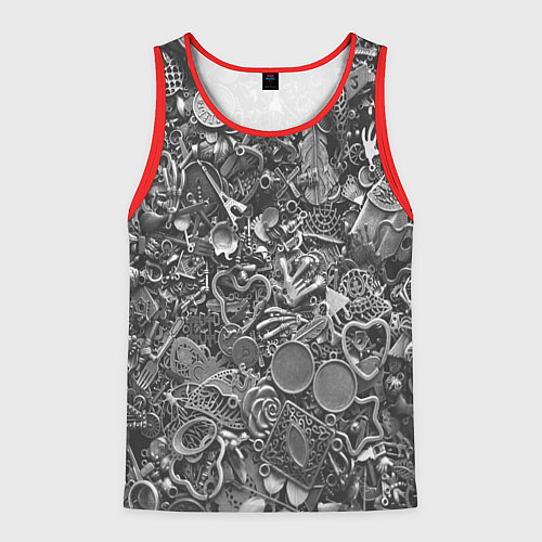 Мужская майка без рукавов Металлические предметы / 3D-Красный – фото 1