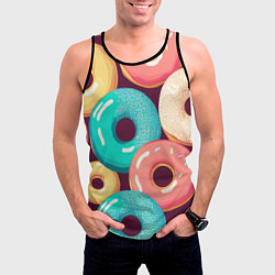 Майка-безрукавка мужская Пончики и только пончики, цвет: 3D-черный — фото 2