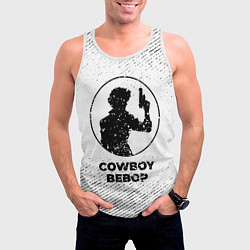 Майка-безрукавка мужская Cowboy Bebop с потертостями на светлом фоне, цвет: 3D-белый — фото 2