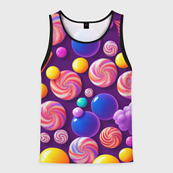 Майка-безрукавка мужская Сладости для радости, цвет: 3D-черный