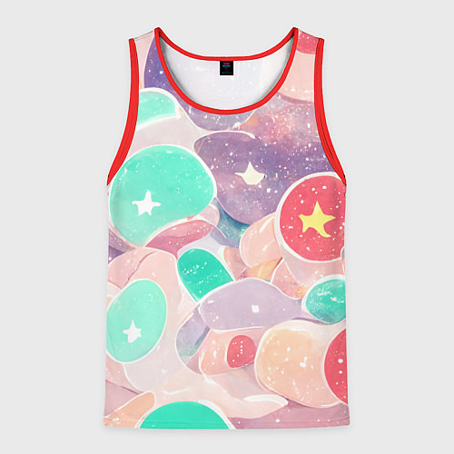 Мужская майка без рукавов Яркие сказочные узоры / 3D-Красный – фото 1