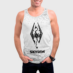 Майка-безрукавка мужская Skyrim с потертостями на светлом фоне, цвет: 3D-белый — фото 2