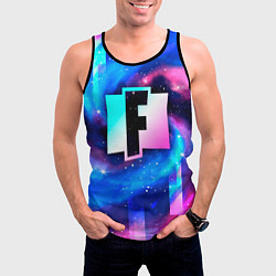 Майка-безрукавка мужская Fortnite неоновый космос, цвет: 3D-черный — фото 2